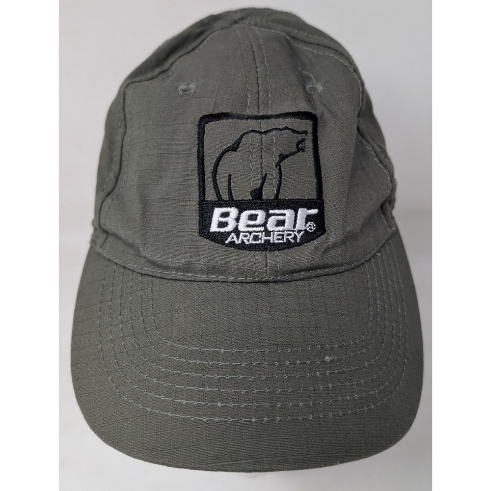 Bear Archery Hat Olive Green Ripstop Adjustable OSFM Baseball Cap Bow Hunting
